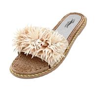 Linea Scarpa - Badeschuhe Pisa - Badepantolette für Frauen mit floralem Dekor - fällt klein aus - beige, 39