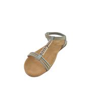 Linea Scarpa Damen Sandaletten Sommerschuhe Sandale mit Gummizug flach Arona: Größe: 38 | Farbe: Grau