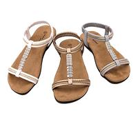 Linea Scarpa Damen Sandaletten Sommerschuhe Sandale mit Gummizug flach Arona -Größe: 39 | Farbe: Weiss