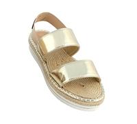Linea Scarpa Sandaletten PULA geschlossen Gummizug Plateau Bast in Gold, Silber und Bronze: Größe: 39 | Farbe: Gold
