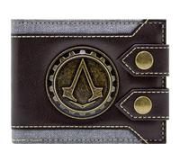 Lineage Assassin's Creed Syndicate London Metall-Zahnrad-Emblem Geldbörse/Geldbeutel Bi-Fold ID- & Kartenhalter, Braun
