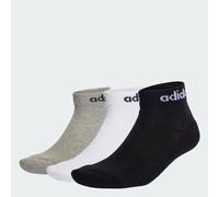 Linear Cushioned Ankle Socken, 3 Paar Medium Grey Heather / White / Black 28-30