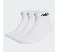 adidas Unisex Linear Ankle Cushioned Socks 3 Pairs, White / Black, 42-45