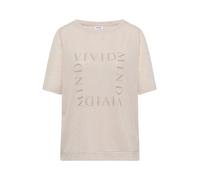 Cecil Damen T-Shirt in Leinen-Optik mit Print in Beige, Gr: M