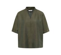 Linen Shirt Bluse in olive unifarben 42