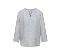 Schlupfbluse CECIL, Damen, Gr. L (42), just khaki, Web, Obermaterial: 100% Leinen, gestreift, regular fit hüftbedeckend, tiefer V-Ausschnitt, 1-Knopf-Manschette, Blusen Schlupfbluse, aus sommerlicher