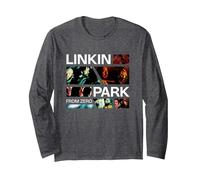 Linkin Park Fotoraster Langarmshirt, Unisex für Erwachsene, Anthrazit Meliert, XL