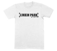 Linkin Park Herren Bracket Logo Slim Fit T-Shirt Weiß, Weiss/opulenter Garten, XL