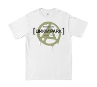 Linkin Park Offizielles Merchandise T-Shirt „from Zero“, Oliv mit Spray-Print, Weiss/opulenter Garten, XL