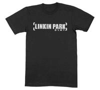 Linkin Park - T-Shirt mit Druckknöpfen aus Baumwolle für Erwachsene, Unisex, Schwarz , L