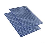 Linnkyfloa Selbstheilende Schneidematte für Quilten, Nähen, Handwerk, seitliche PVC-Platte mit Linien, für A4, A5, Drehmatte, Papierauto (2 Stück für A4, grün) (2 Stück für A4, blau)