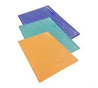Linnkyfloa Selbstheilende Schneidematte für Quilten, Nähen, Handwerk, seitliche PVC-Platte mit Linien, für A4, A5, Drehmatte, Papierauto (2 Stück für A4, grün) (2 Stück für A4, gelb)