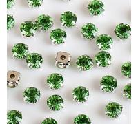 LINOC 3 mm, 4 mm, 5 mm, 6 mm, 7 mm, 8 mm, Silberne Krallen zum Aufnähen, runde Strasssteine für Handarbeiten, DIY, Glaskristalle, Steine, Kleidung, Hochzeitskleid