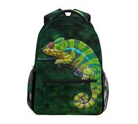Linomo Animal Chamäleon-Rucksack, Tagesrucksack, Büchertasche, Camping, Wandern, Reisen, Schule, Schultertasche für Kinder, Jungen, Mädchen, Männer, Frauen, mehrfarbig