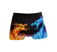 Linomo Herren Boxershorts Feuer Drachen Galaxis Tier Unterhosen Männer Herren Unterwäsche für Männer