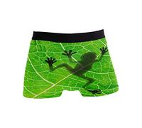 Linomo Herren Boxershorts Lustig Frosch Grün Blatt Unterhosen Männer Herren Unterwäsche für Männer