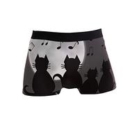 Linomo Herren Boxershorts Süß Katze Musik Note Mond Unterhosen Männer Herren Unterwäsche für Männer