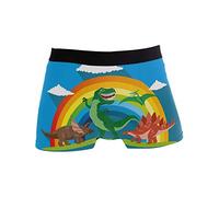 Linomo Herren Boxershorts Süß Tier Dinosaurier Regenbogen Unterhosen Männer Herren Unterwäsche für Männer