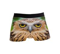 Linomo Herren Boxershorts Süß Tier Eule Gesicht Unterhosen Männer Herren Unterwäsche für Männer