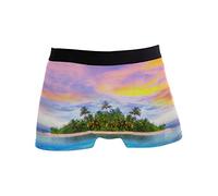 Linomo Herren Boxershorts Tropisch Ozean Meer Sommer Hawaii Unterhosen Männer Herren Unterwäsche für Männer