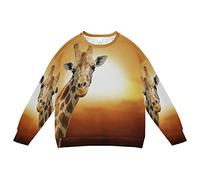 Linomo Kids Sweatshirt Tier Giraffe Langarmshirts Kinder Langarm Tops Rundhals T-Shirt Pullover für Jungen Mädchen
