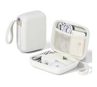 Linpr Ladehülle für MacBook, tragbare elektronische Organizer-Tasche, Reise-Aufbewahrungstasche für Laptop-Zubehör, MacBook-Netzadapter, Ladekabel, USB-Sticks, Powerbank (Weiß, L)