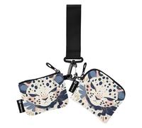 linqin Art Leopard süße Damengeldbörsen, Kartenetuis, dünn, flach, Kleingeldbörse, Schlüsselhalter mit Reißverschlussfach, für Damen und Herren, 2 Packungen, Art Leopard Cute, 1 size