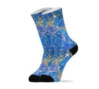 linqin Crew-Socken für Herren, dunkelblaue Blumen, 2 Stück, Unisex, für Erwachsene, Größe (1 Paar)