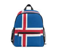 linqin Kinder-Rucksack mit Island-Flagge, mit Leine, Büchertasche mit Namensschild, für 5-jährige Mochila para ni?as de 4 a?os