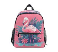 linqin Little Flamingo Kinder-Rucksackhalter, Brustgurt, Büchertasche mit Namensschild für Grundschule, Mochilitas, Para Ni?os