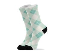 linqin Mint Buffalo Plaid Check Wicking Crew Socken Laufen 2er Pack Unisex-Erwachsene Wicking Socken für Damen (1 Paar)
