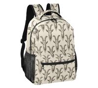 linqin Simple Deer Silhouette Leichter Kinderrucksack S, Einfache Hirsch-Silhouette, M | Verstellbare gewebte Schultergurte, 4 kleine Innentaschen, tägliches Pendeln, Schüler
