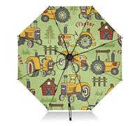 linqin Tragbarer Reise-Regenschirm Traktoren Kompakter Regenschirm für Sonne Regen Große Rückseite Winddicht 8 Rippen UV Regenschirm Automatisch für Männer Frauen