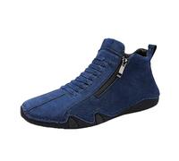 LinRim BarfußSchuhe Herren Walkingschuhe Mit Seitlichem ReißVerschluss Casual Sneakers Schnürschuhe rutschfest Wanderschuh Atmungsaktive Hohe Stiefel Sportliche Fitnessschuhe Joggingschuhe