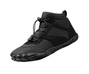 LinRim Barfußschuhe Wasserdicht Winter, Wasserfeste Barfußschuhe Damen und Herren, Winterschuhe Herren Warm Gefüttert Schneestiefel, Kurzschaft Stiefel Flach Winter Outdoor Boots