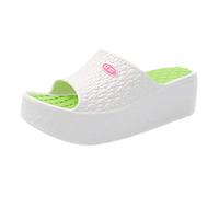 LinRim Damen Badelatschen Platform Sandals Cute Water-Friendly Comfort Wedges for the Beach or Casual Wear Versatile, Chunky Summer Slides rutschfeste Dusche Badeschuhe Plateau Sommer Strandschuhe