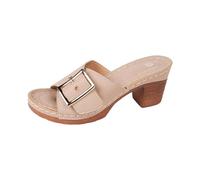 LinRim Damen Clogs Holzschuhe Holz Pantoletten mit Absatz Sommer Sandalen Bunte Farben Pantoletten Damen Mit Absatz Plateau Sandaletten Peep Toe Sandalen Wedges Slippers Leder Slide Keilabsatz Pumps