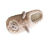 LinRim Damen Filzpantoffeln Slippers Kuschelige Plüsch Patschen geschlossene Tier-Hausschuhe weich Flauschigen Plüsch Cosy Schaf Hausschuhe Indoor/Outdoor rutschfeste Pantoffeln