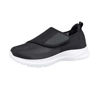 LinRim Diabetiker Schuhe Damen Verstellbare Hausschuhe Atmungsaktiv Einstellbar Walkingschuhe Freizeitschuhe Bequeme rutschfest Gesundheitsschuhe für Senioren Fußschwellung