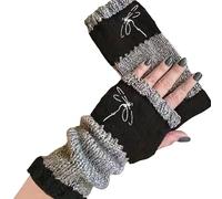 LinRim Gestrickte Fingerlose Handschuhe Herren Damen ohne Finger Winter Warme Strickhandschuhe Fingerless Gloves Winterhandschuhe fingerlos für Tippen und tägliche Arbeit