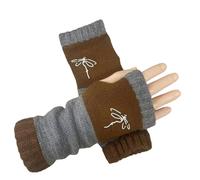 LinRim Gestrickte Fingerlose Handschuhe Herren Damen ohne Finger Winter Warme Strickhandschuhe Fingerless Gloves Winterhandschuhe fingerlos für Tippen und tägliche Arbeit