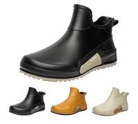 LinRim Gummistiefel Herren Damen Kurze rutschfeste Regenschuhe Regenstiefel Unisex Gartenschuhe Wasserdicht Leicht Outdoor Spaziergang Kurz Stiefeletten Rutschfest Outdoor Kurzschaft Boots