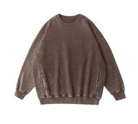 LinRim Herren Adult Crewneck Sweatshirt Longsleeve Basic Tshirt Baumwolle Vintage Oberteil Bequem Langarmshirt Arbeitspullover Einfarbige Rundhals Tops