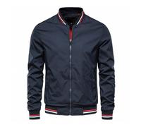 LinRim Herren Bomber Jacket Bomberjacke Leichte Übergangsjacke Fliegerjacke Windbreaker Übergangsjacke Bomberjacke Stehkragen Baseball Blouson einfarbig Dünne Bomberjacke Sommerjacke