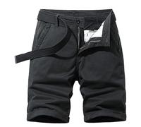LinRim Herren Cargo Shorts Baumwolle Kurze Hose Bermuda Sommer Herrenshorts Men Pants Cargohose kurz Sommerhose Chino Shorts mit Taschen Männer Ohne Gürtel