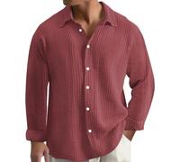 LinRim Herren Hemd GroßE GrößEn Musselin Longsleeve Baumwolle Button Down Leicht Sommerhemd Casual Sweatshirt Bequem Atmungsaktiv Strandhemd Einfarbig Freizeithemd Lockere für Alltag, Büro, Outdoor