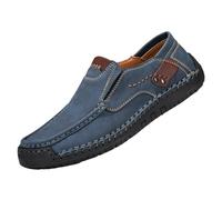 LinRim Mokassins Herren Flache Slipper Weich Comfort Fahrschuhe Sommer Outdoor Anti-Rutsch Loafer Slip-On Freizeitschuh rutschfeste Sohle für Alltag & Leichte Outdoor-Aktivitäten