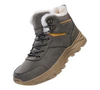 LinRim Warm Gefütterte Winterschuhe Unisex Wasserdicht Wanderschuhe Schneestiefel Winter Trekking Winterboots für Herren Damen Schnürsenkel Rutschfest Outdoor Trekkingschuhe Wanderschuhe Gr.39-48