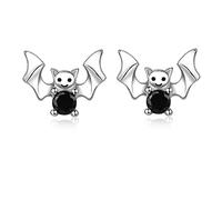 LINSTER Halloween Ohrringe für Damen 925 Sterling Silber Kür ledermaus Spinne Geist Ohrstecker Halloween Party Schmuck Kürbis mit lächelndem Gesicht für Damen, Mädchen, Teenager
