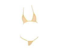 LinvMe Damen Extrem Sexy Hot Bikinis Set Badezug Fuer Heisse Quelle Beige